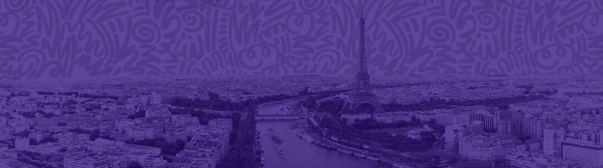Vue panoramique de Paris et de la tour Eiffel aux couleurs de NRF 2026: Retail’s Big Show Europe