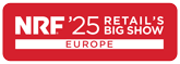 Logo de l'événement NRF 2025 Retail's Big Show Europe, fond rouge avec texte blanc