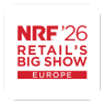 Logo de l'événement NRF 2026 Retail's Big Show Europe, fond blanc avec texte rouge